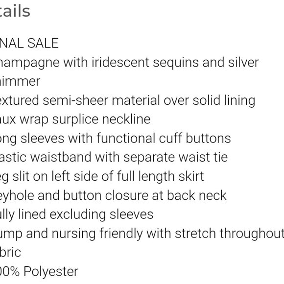 Baltic Born Pink Champagne Sheer Metallic Glitter Sparkle Maxi Gown Dress XS - Picture 11 of 11